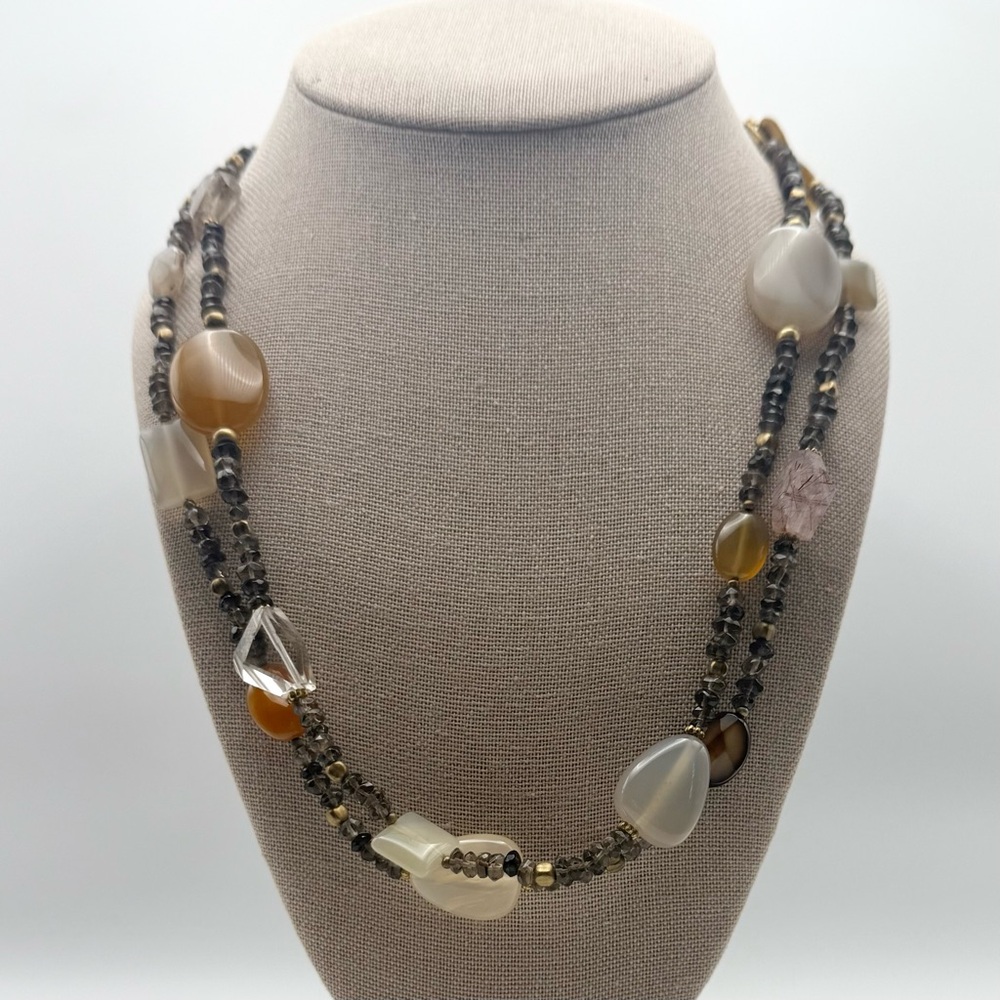 Coldwater Creek 60” Long Layering Natural Stone Necklace
